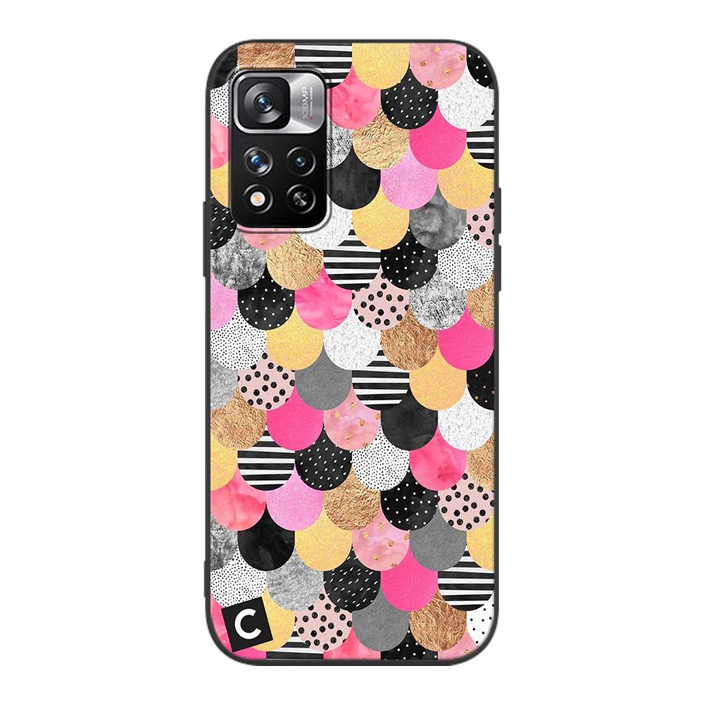 Fashion Pink Marble Case for Xiaomi Redmi Note 9S 9 8 10 11 Pro 9C 9A 7 8T 7A 8A 6A 6 10S Black Soft Silicone Phone Cover Coque