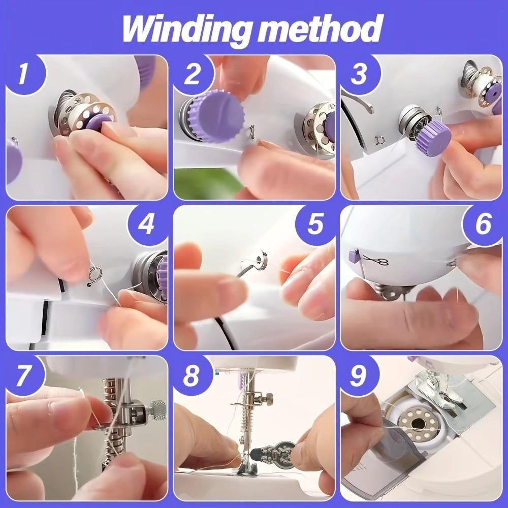 Double Thread Electric Sewing Machine 2-Speed Sewing Tool Portable Sewing Machine  Simple Sewing
