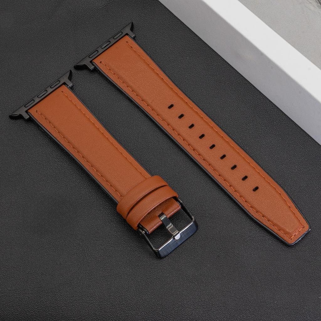 Leather Strap for Apple Watch Band Ultra 2 49mm 46mm 44mm 45mm 42mm 41mm 40mm Bracelet for Iwatch Series 10 9 8 7 6 5 4 Correas