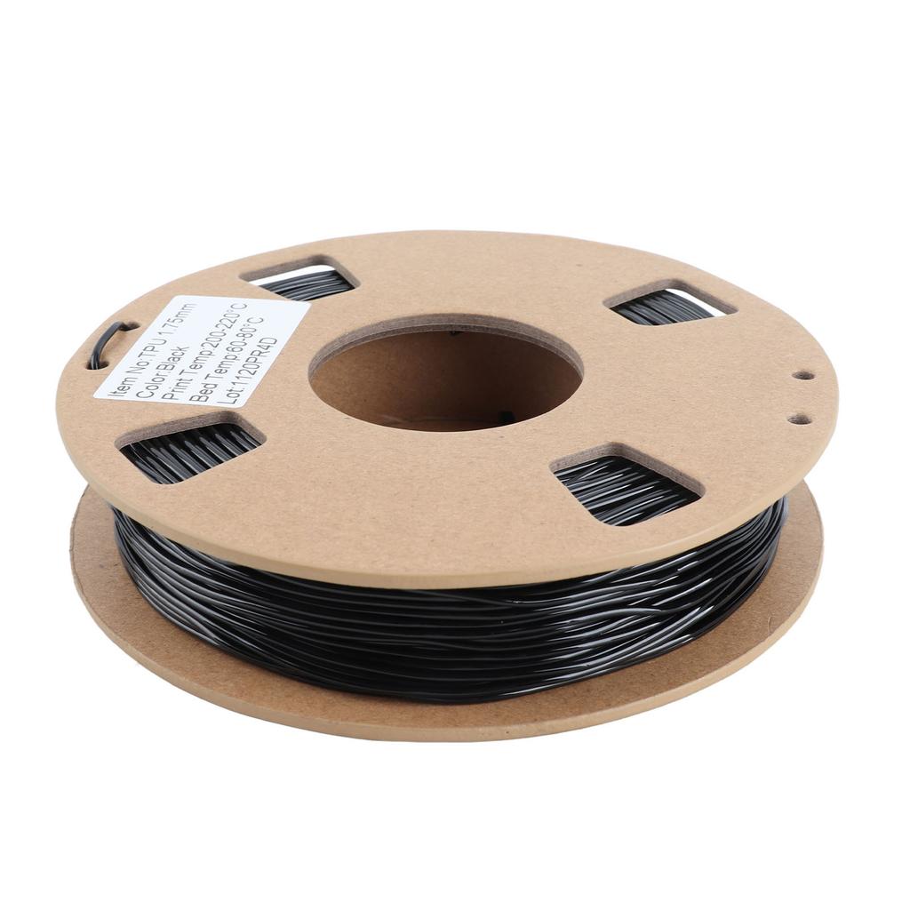 1.75mm TPU Filament Flexible 0.03mm Size Accuracy High Elasticity 250g Spool 95A 3D Printer Filament Black