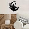1pc Black Metal Fairy Wall Decor - Moon Phase Wall Art, Indoor/Outdoor Home Decor & Fairy Room Gift