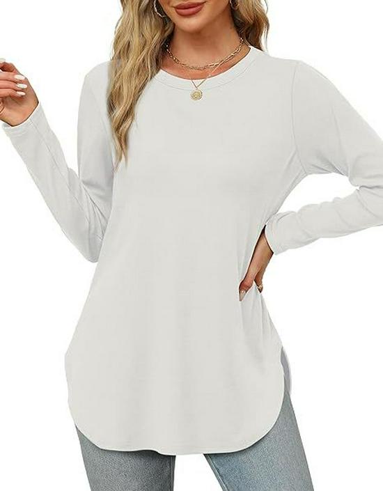 Autumn Women's Solid Long Sleeve Round Neck Loose Casual Top