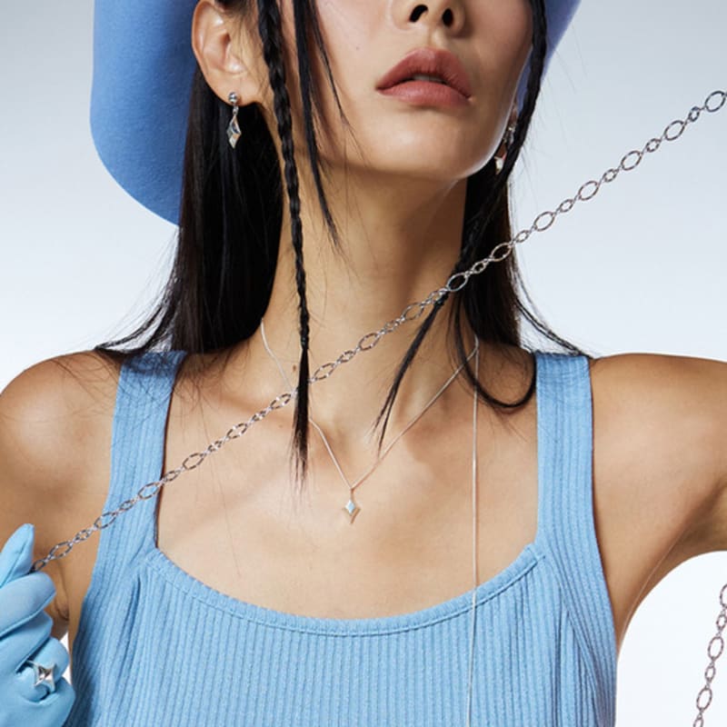 NIMBUS New Shine Star Drop Ball Medal Necklace