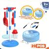 Kids Cleaning Set for Toddlers Pretend Play Educational Set with Kids Toddler Vacuum Floor Sweep Robot Broom Mop Brush Dust Pan