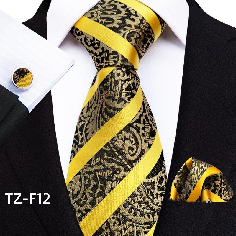 Paisley Waist Flower Men'S Tie Pocket Towel Cuff Three-Piece Set