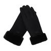 Women Winter Gloves Faux Suede Texting Full Finger Elastic Cuff Touchscreen Thermal
