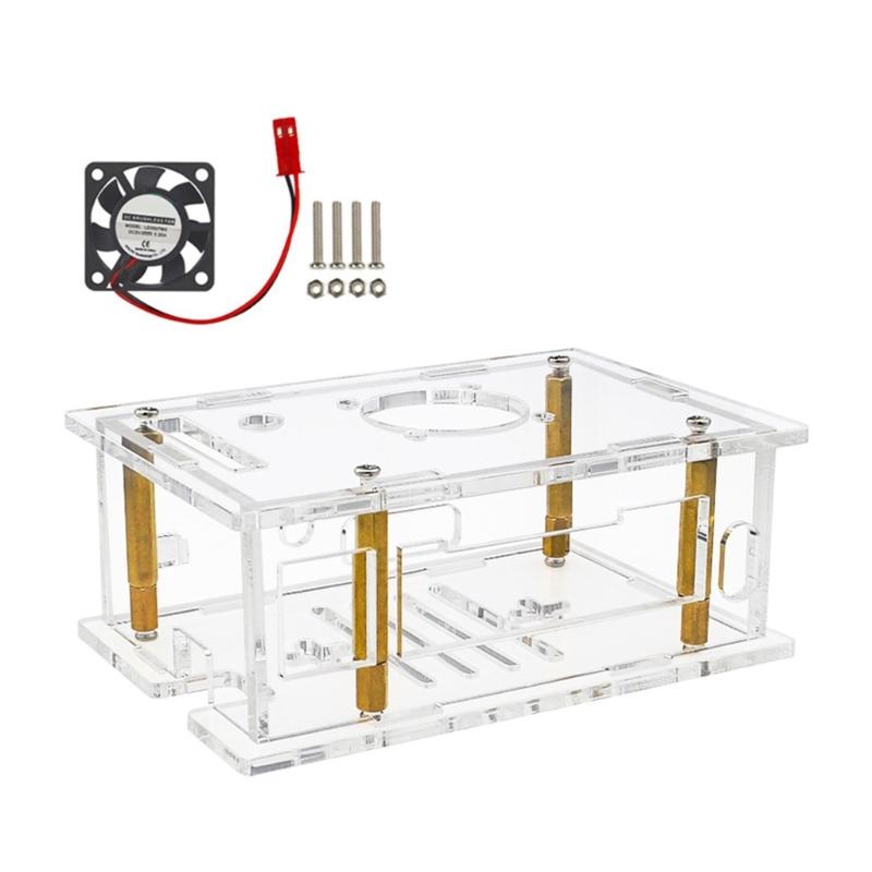 For RV2 Acrylic Case With Cooling Fan Coolers Transparent Shell For RV2 Development Board Accessories