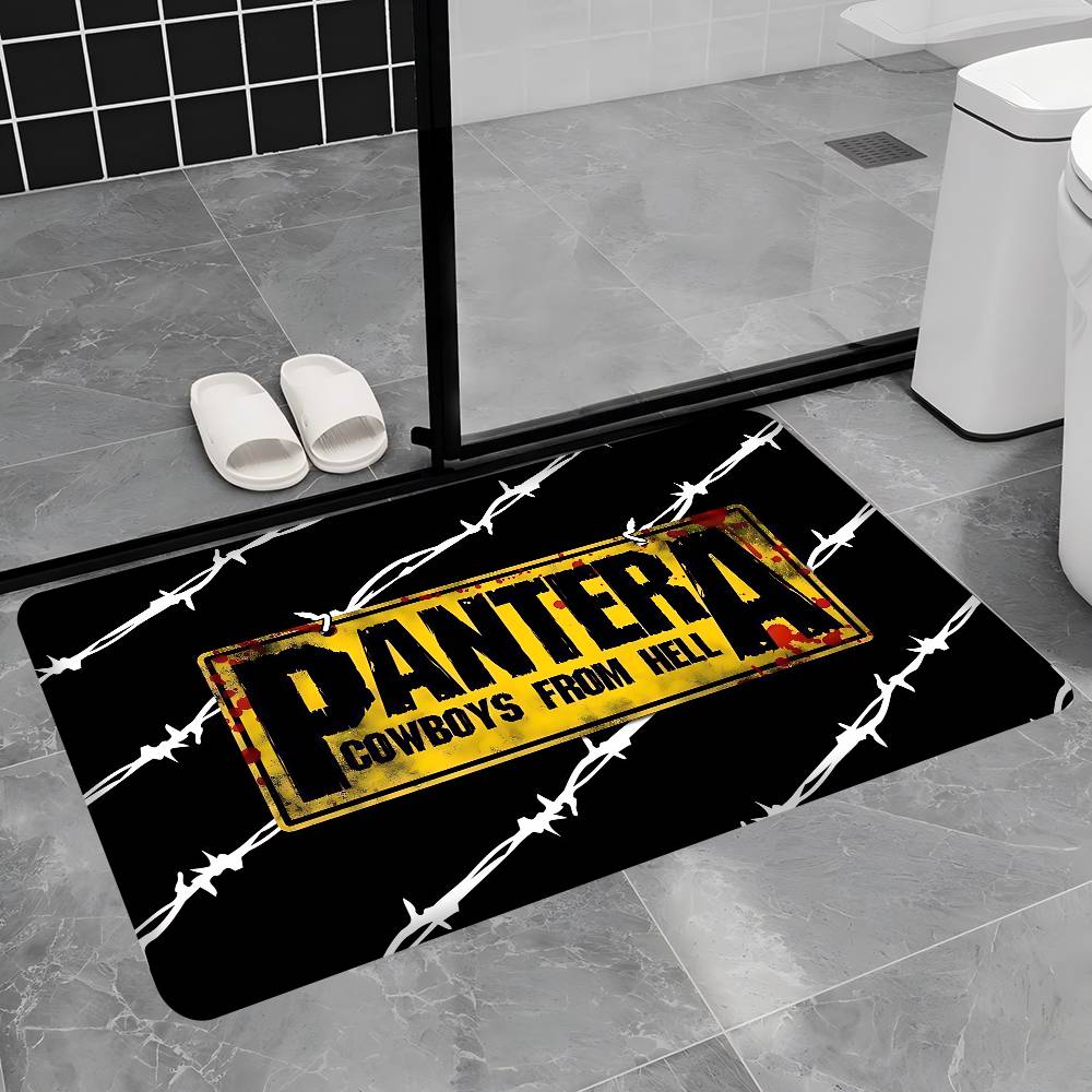 Groove Metal Band P-Pantera Room Mats Anti-slip Absorb Water Long Strip Cushion Bedroon Mat Household Carpets