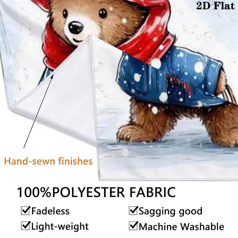 Paddington Bear Wall Tapestry Aesthetic Wall Hanging Printed Fabric Blanket Decorative Tapestries for Bedroom Living Room Home Decor