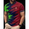 T-shirt Estiva da Uomo Girocollo Stampata in 3D Moda Versatile Traspirante Tendenza Casual