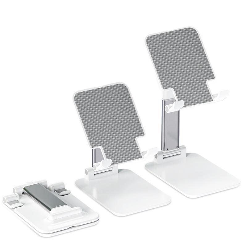 

Universal Foldable Desk Portable Adjustable Mobile Phone Holder Stand Desktop Flexible Folding Plastic Smart Cell Phone Bracket білий
