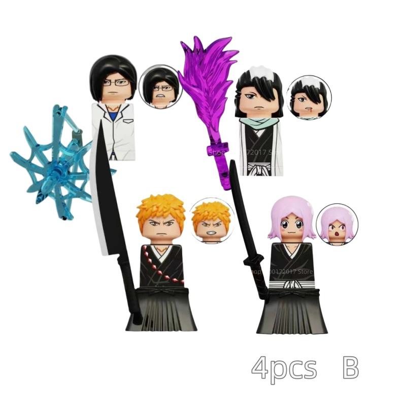 Mini Anime Figures Building Blocks Kurosaki Ichigo Ulquiorra Cifer Multiple Weapon Accessories Toys Gifts