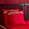 Satin Australian Cotton 200 Count Jacquard Wedding Four-piece Set Big Red High-end Luxury Wedding Multi-piece Set