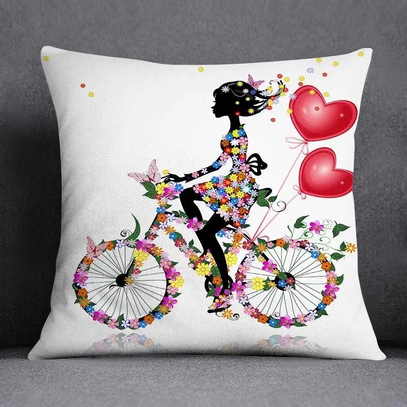 Juste De Coussin Carrée À Motif Papillon, Taie D'oreiller, Série Rose, Décoration De Bureau À Domicile