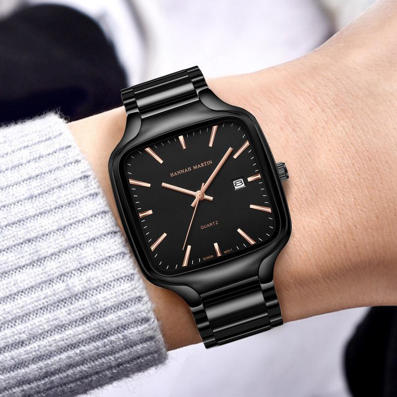 Nuovo orologio da uomo casual da lavoro, resistente alla luce, luminoso, calendario, cinturino in acciaio inossidabile a rete, orologio al quarzo