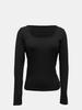 European & American Ribbed Crew Neck Solid Bright Color Women's Spring Crop Top Bodycon Long Sleeve