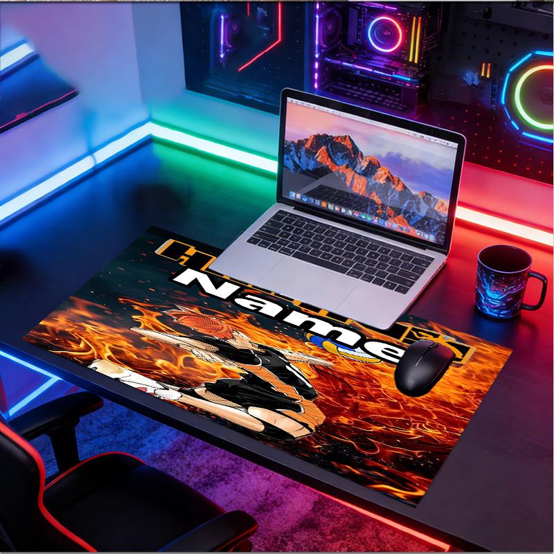 Custom Name Personalized Haikyu Pattern Mousepad, Laptop PC Desk Mat, Decorative Desk Mat for Home Keyboard Pad Gift
