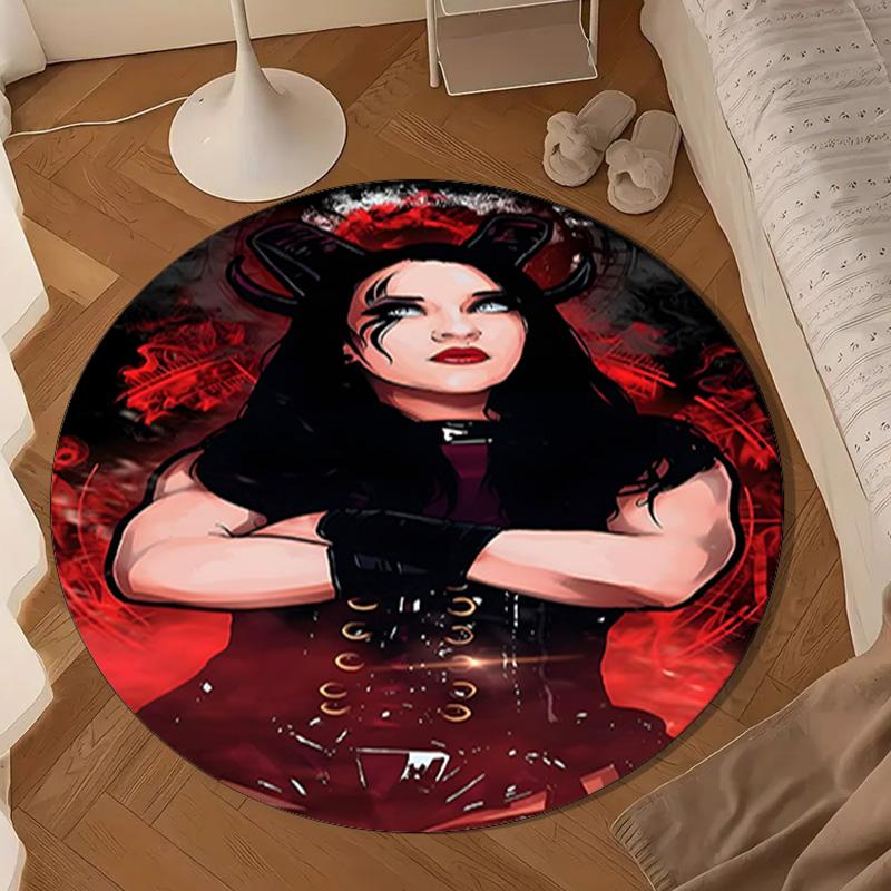 Vampire Warrior Women Stephanie Round Mat Home Decor, Chair Rug For livingroom,Bedroom, Doormat Home Decor Birthday Gift Christmas Gifts