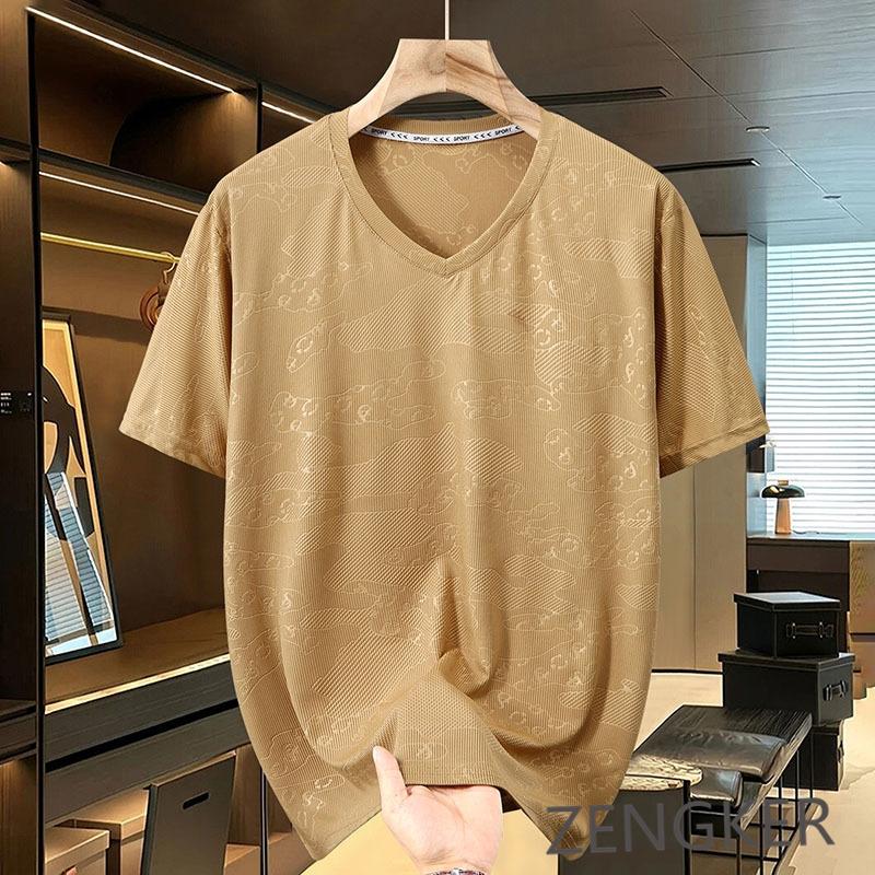 Summer Casual Round Neck Short Sleeved T-shirt for Men Thin Trendy Handsome Loose Plus Size Fat Casual 12xl 185kg Men Clothing