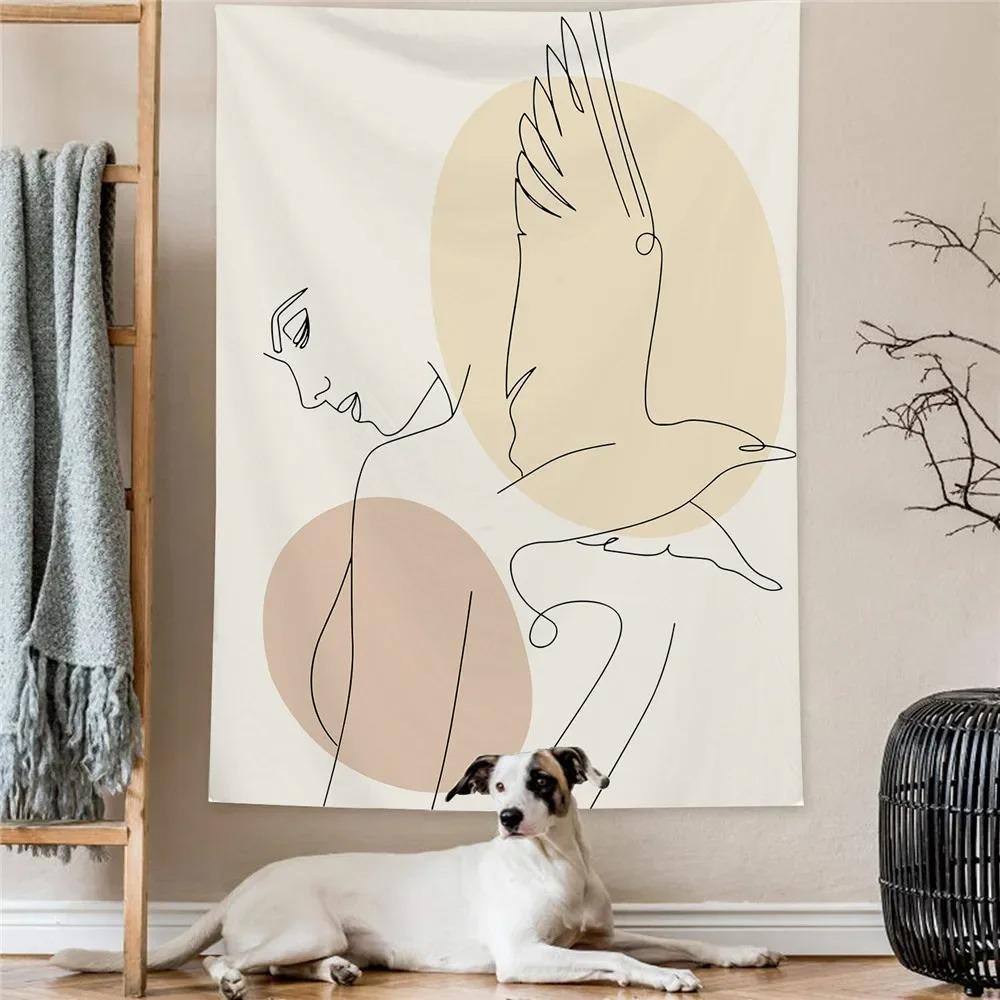 Abstract Minimalist Lines Decorative Tapestry Home Wall Decoration Living Room Office Tapestry