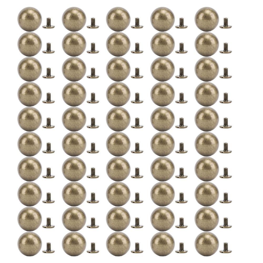 50sets Versatile 10mm Diameter Rivet Kit Heavy Duty DIY Projects Leather Rivets Sphere Rivet For Leather Crafts