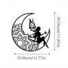 Metal Wall Art Celestial Fairy Outdoor Decor Iron Hollow Cut Design for Garden Patio Home