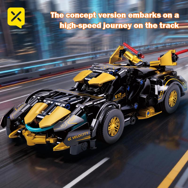 Mini Sports Race Car Technical Building Blocks Model Set Puzzle Racing Car 313pcs Assemble DIY Toy Bricks Display Perfect Gifts