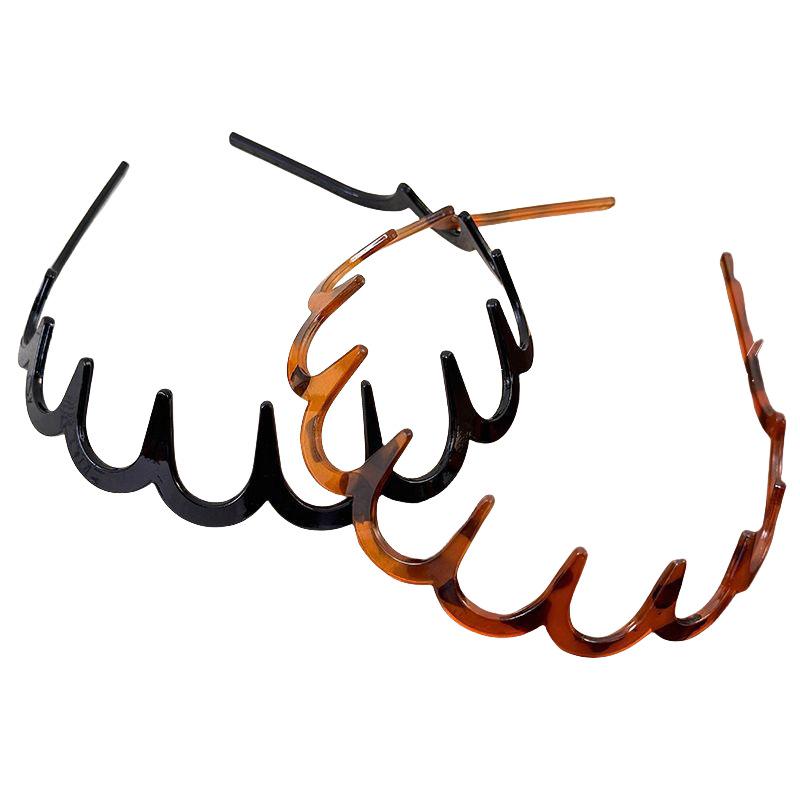 

U-подібна нековзна бурштинова акрилова пов язка на голову з хвилею для вмивання обличчя чорний