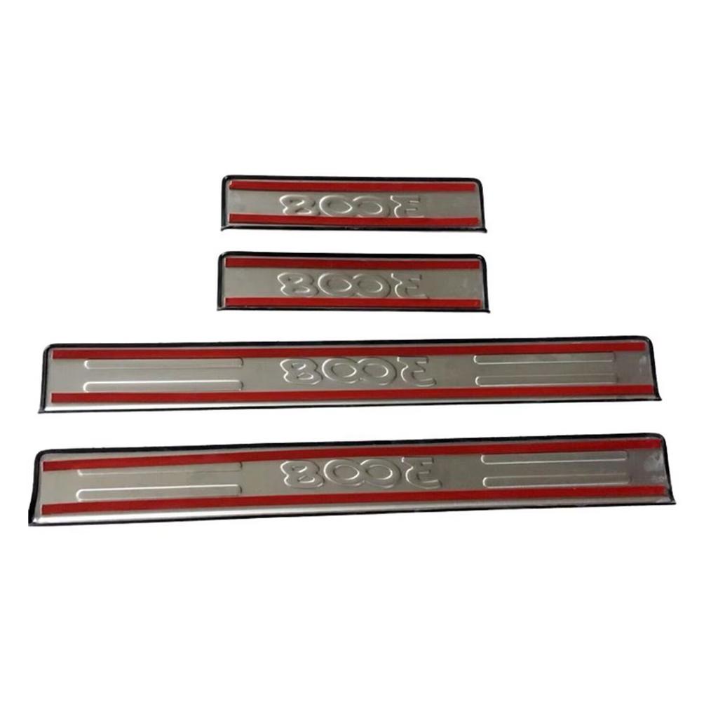 OQUP8 For Peugeot 3008 GT 2016-2022 Silver Stainless Steel Door Sill Scuff Plate Pedal Entry Guard Protector Cover Car Accessories
