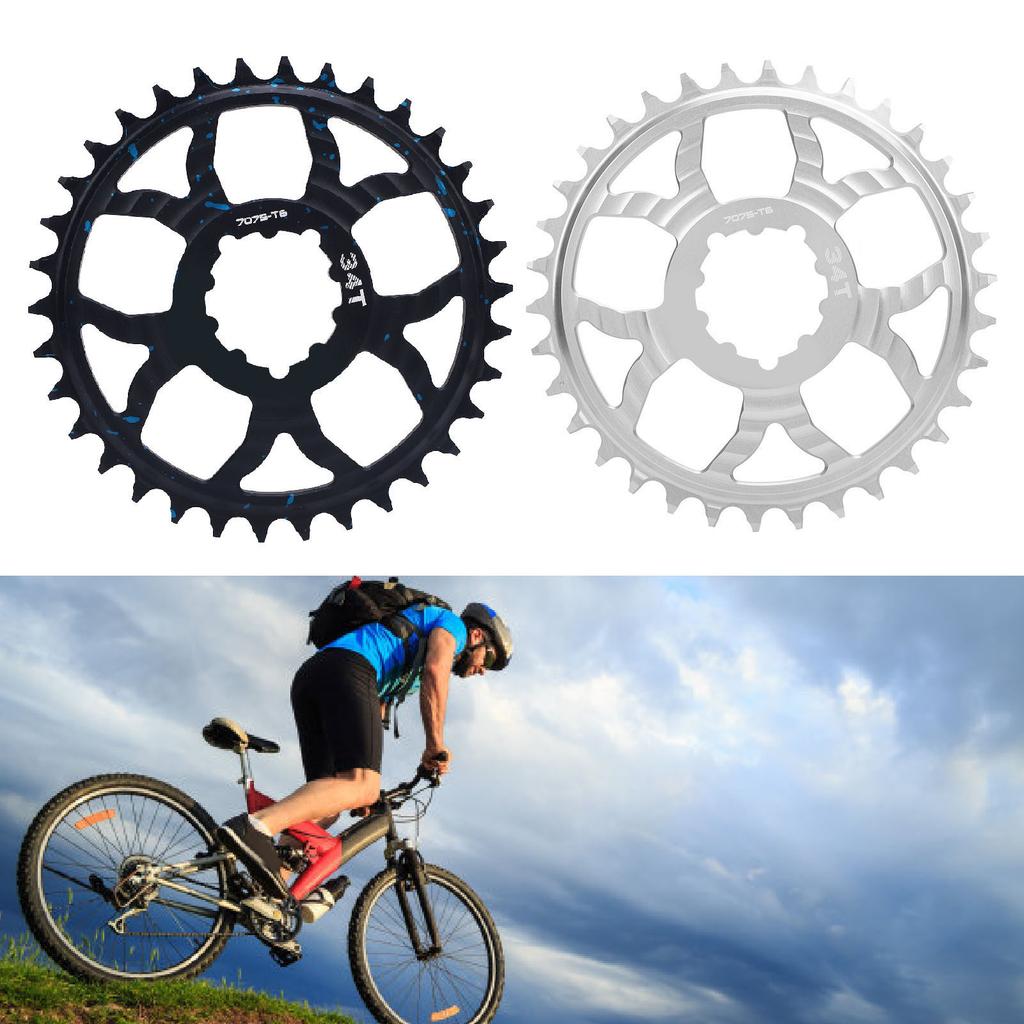 34T Bike Chainring 7075 Aluminum Alloy Positive Negative Tooth Round Chainwheel for GXP Road Bikes