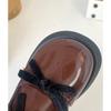 Double Bow Patent Leather Children Girl Performance Comfortable Soft Sole Leather Shoes
