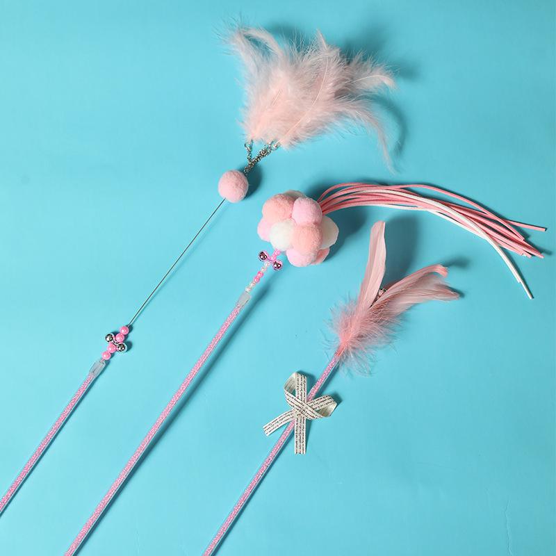 

Игрушка для кошек, перьевая тизерша с присоской и стальной проволочной стойкой Cat teaser