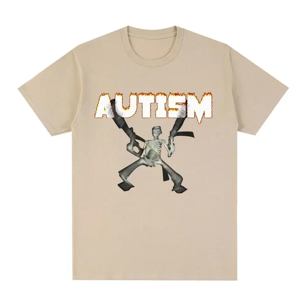 Autismus Skeleton Meme T-shirt Humor Lustige Schädel Männer Frauen Mode Hip Hop T-shirt Casual Baumwolle Kurzarm Übergroßen T-shirts