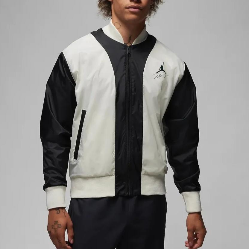 Jordan Flight MVP Color-Block Logo Print Casual Jacket Men Outerwear Sail-White FB7033-133