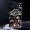 Mystic Evil Eye Mushroom Black Glass Phone Case For iPhone 11 Pro 12 13 Mini 14 15 Pro Max 16 E 17 Air XS Max XR 8 7 Plus Cover