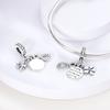 925 Sterling Silver Dangle Charm Beads Family Heart Fit Original  Bracelet DIY For Pendant Necklace Making Mother's Day