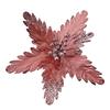 DYS Artificial Flowers with Gold Powder & Beads, Multi-Color Glitter Christmas Flowers, Multi-Layered Fabric Petals, Bendable Stems for Holiday