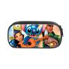 Stitched Design Pencil Case For Kids With Double Zipper And Polyester Material