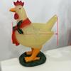 Resin Chicken Statue LED Night Lights Funny Animal Chick Light Home Courtyard Lawn Decoration Ornaments Warm Yellow Solar Lamp