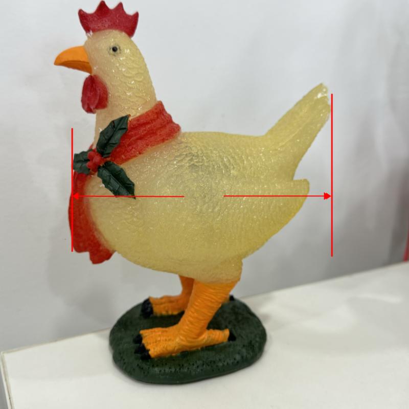 Resin Chicken Statue LED Night Lights Funny Animal Chick Light Home Courtyard Lawn Decoration Ornaments Warm Yellow Solar Lamp