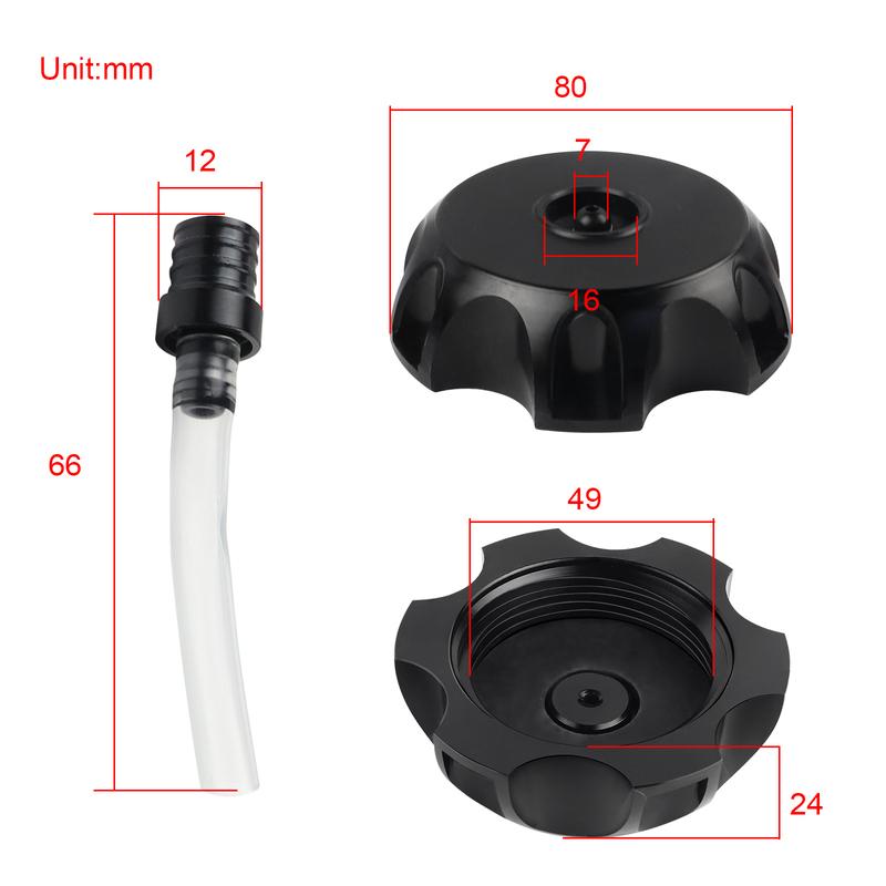 Gas Cap Fuel Tank Cap 49mm Gas Cap for 50cc 70cc 90cc 110cc 125cc SSR110 SSR125 YZ80 XR50 TTR90 Pit Dirt Bike Taotao 4 Wheeler