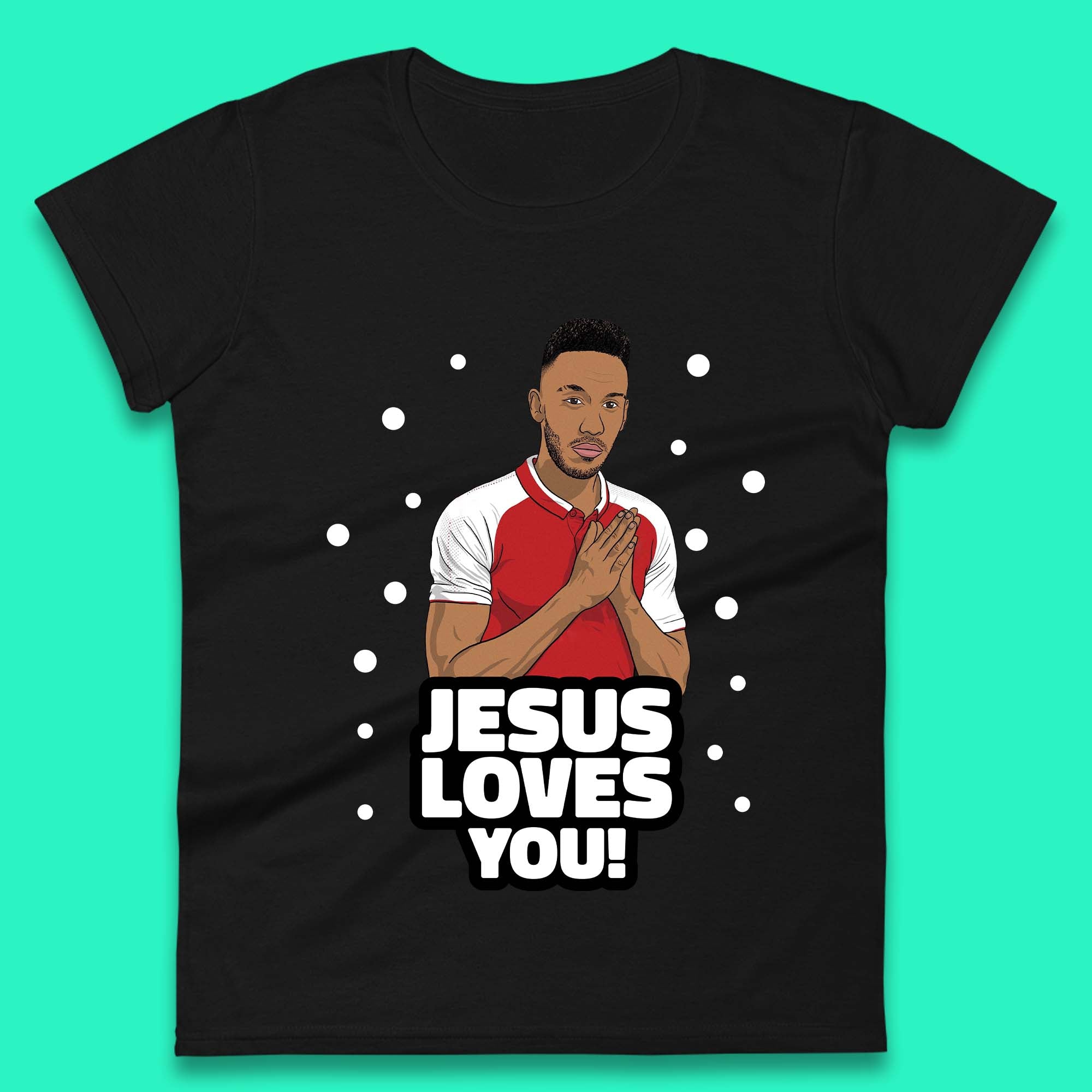 

Jesus Loves You Footballer Christmas Womens T-Shirt Mens Tops Tees Unisex XL