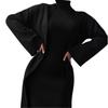 2025 Autumn Women's Fashion High Neck Loose Knit Sweater Dress