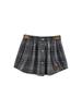 Miu Style Plaid Mini Skirt: Elastic Waist, Single-Breasted, Autumn/Winter Collection