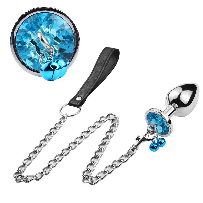 MoDi Intimate Metal Anal Plug With Crystal Jewelry Smooth Butt Plug Anal Beads Tube