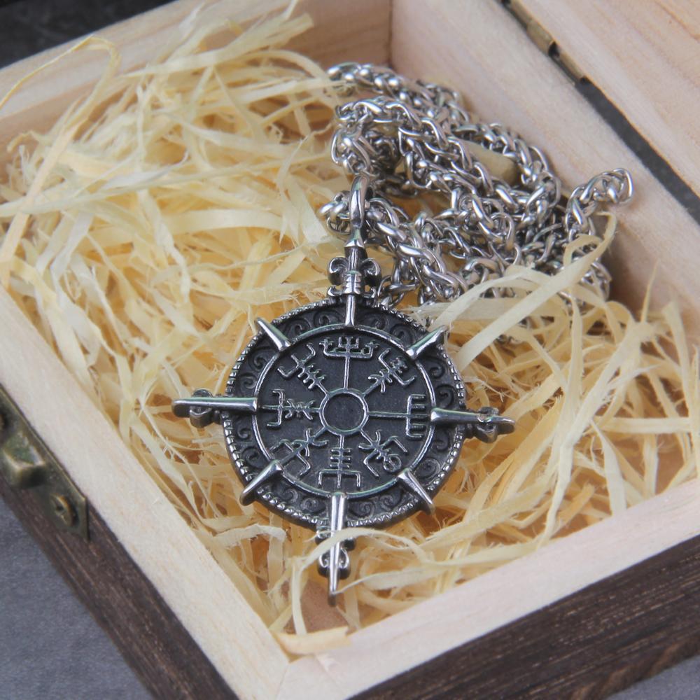 Stainless Steel Viking Pendant for Men Odin Amulet Vegvisir Scandinavian Jewelry Fashion Accessory