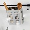 2 Divided Compartments Stainless Steel Chopsticks Rack Rust-proof Utensil Holder  Household