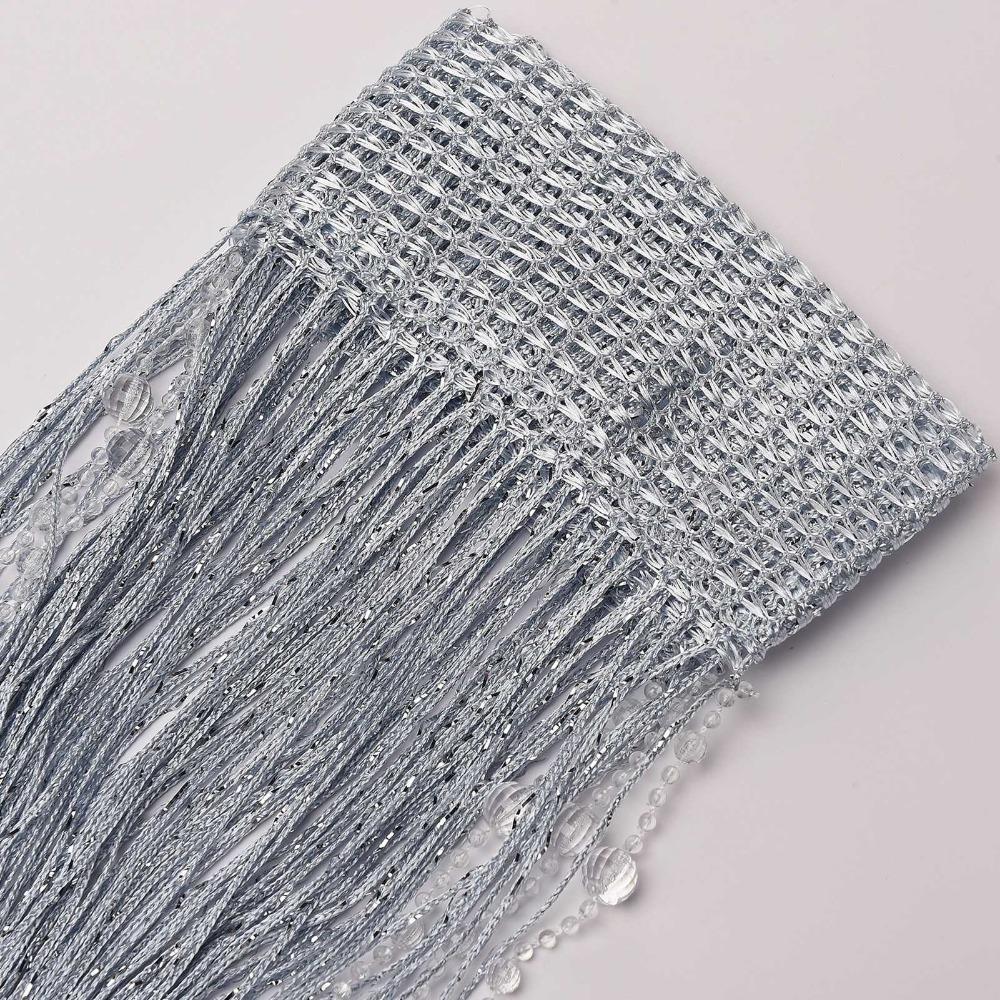 

Crystal Bead Beaded Curtain Dense Crystal Curtain Shiny Partition Curtain Room Partition SilverAsh