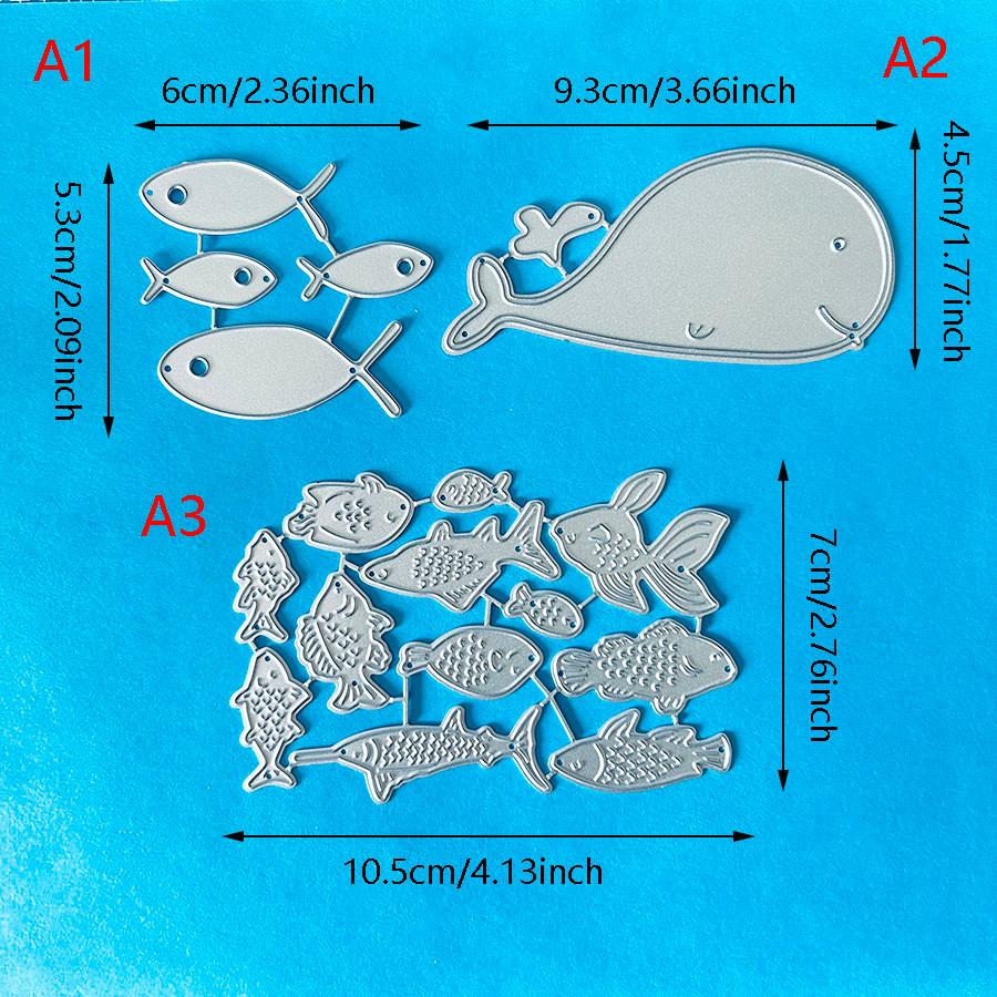 Fische Stanzformen für Kartenherstellung, Wal Metall Stanzschablone für DIY Scrapbooking Fotoalbum Prägepapierkarten Basteln Stanzteile