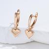 Smooth Heart Shape Dangle Earrings Gold Color Women Party Simple Jewelry Trendy Girls Accessories